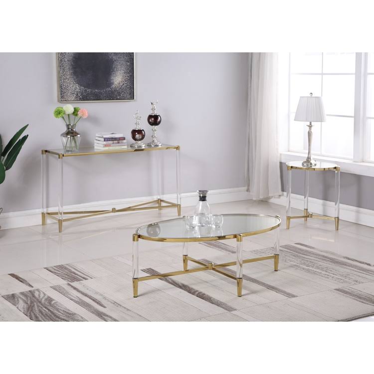 Rectangular Glass Top Sofa Table B243