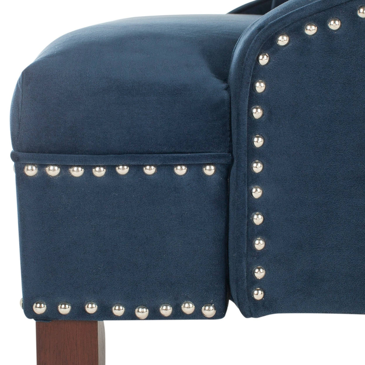 Grey Linen Settee with Silver Nailheads U670