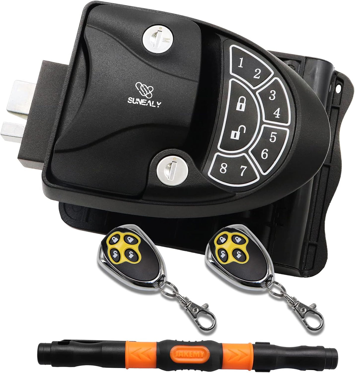 RV Keyless Entry Door Lock with 2 Fobs and Backlit Keypad D232911