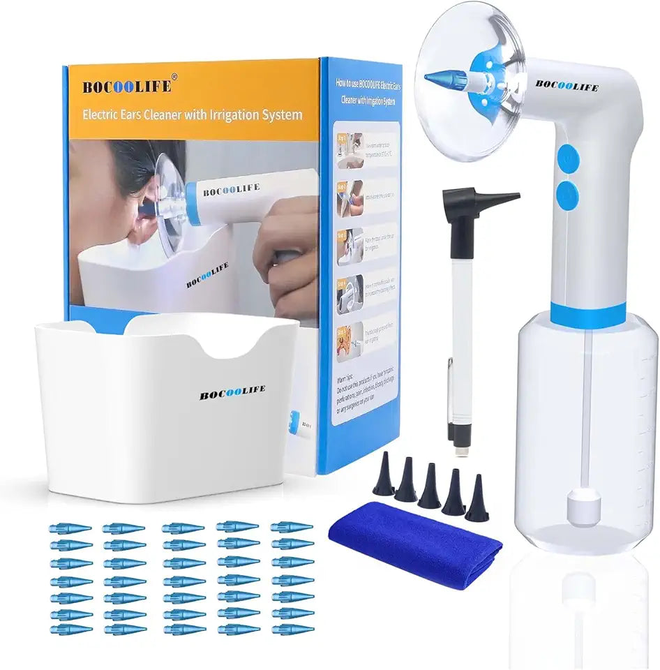 Electric Ear Wax Removal Kit with Light, 4 Pressure Settings, 35 Ear Tips K3210