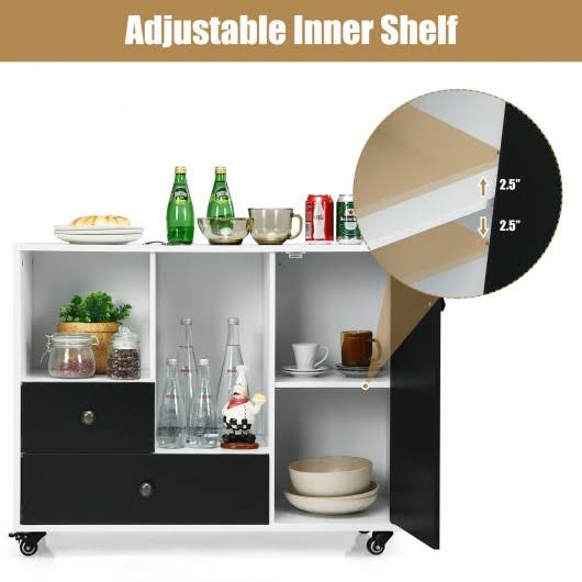 Black 2 Drawer Mobile Filing Cabinet P535865