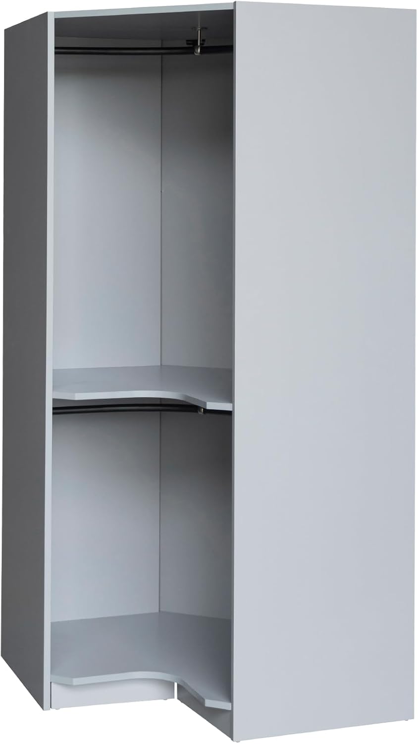 Wooden Corner Armoire Wardrobe with Hanging Rail Q285662