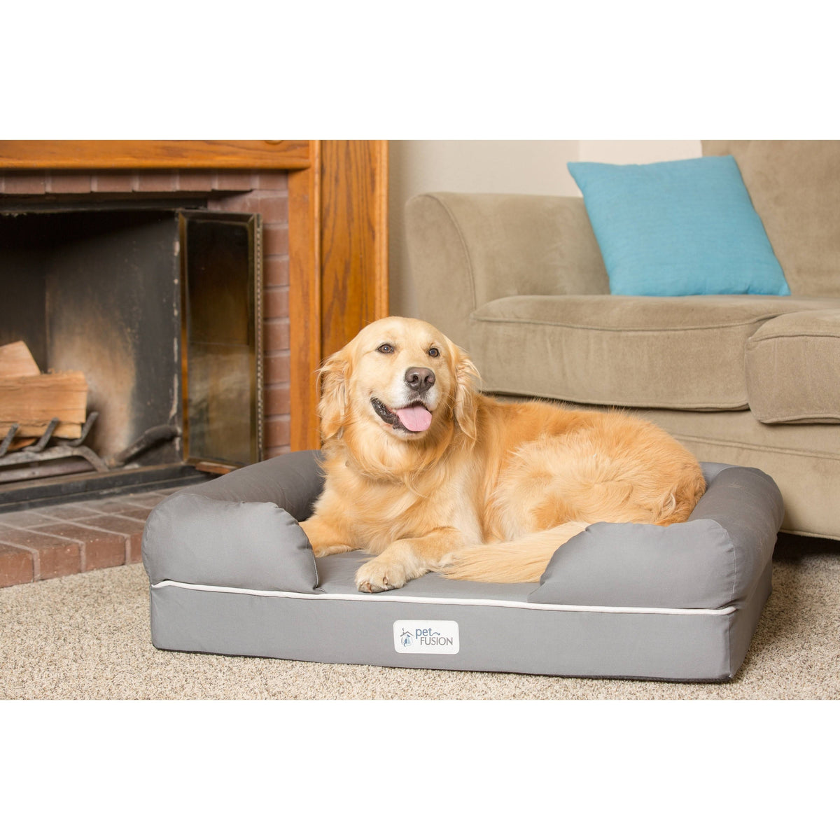 Jumbo Gray Solid Memory Foam Dog & Cat Bed Q956039