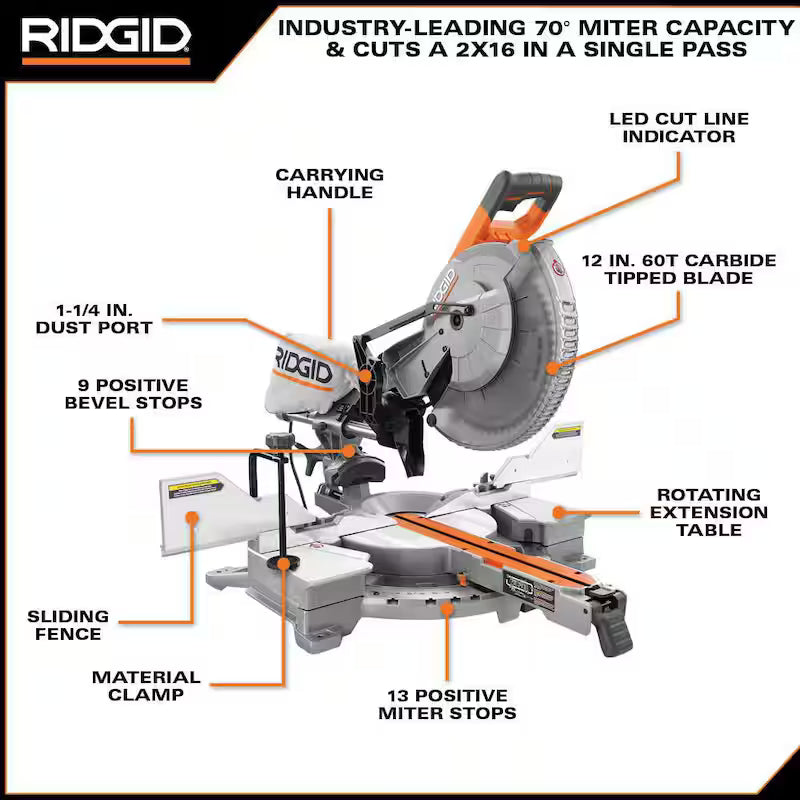 12 in. Dual Bevel Sliding Miter Saw Z559202