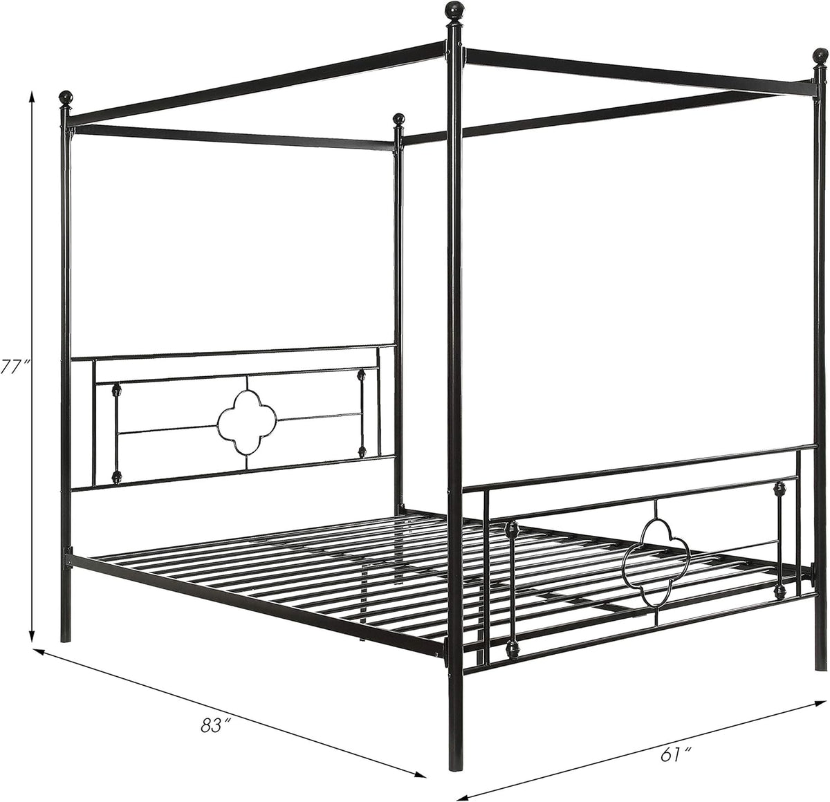 Queen Black Metal Canopy Bed L971