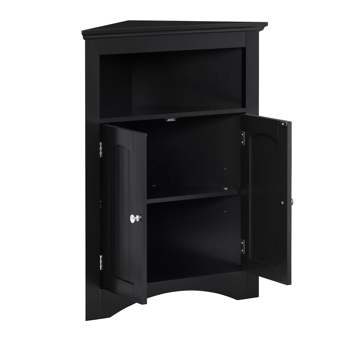 Free Standing Corner Storage Cabinet with Doors and Shelves M973