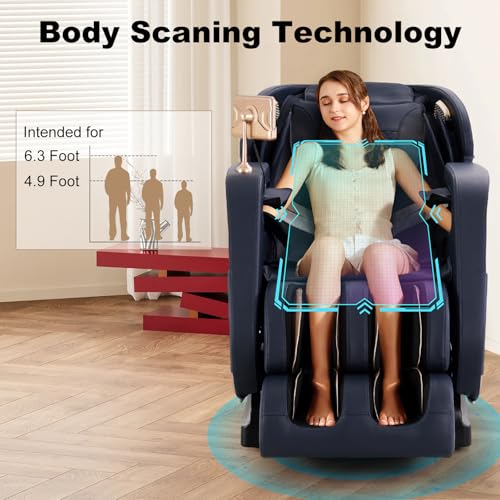 4D Zero Gravity Heated Massage Chair Recliner with SL Track (Black) F643