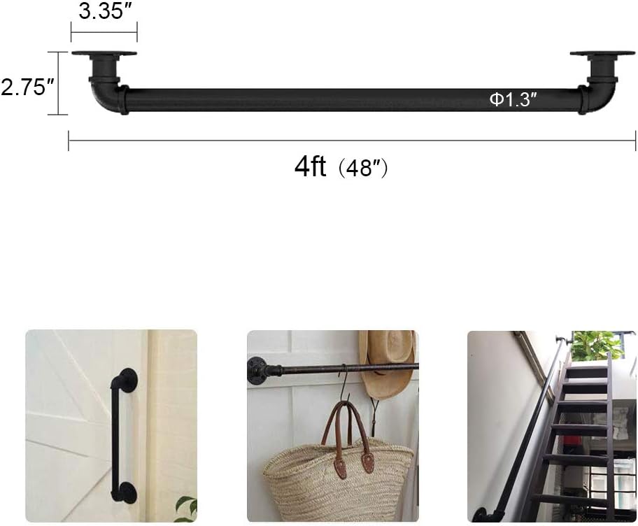 Wrought Iron Banister Rail Handrail for Stairs T408650