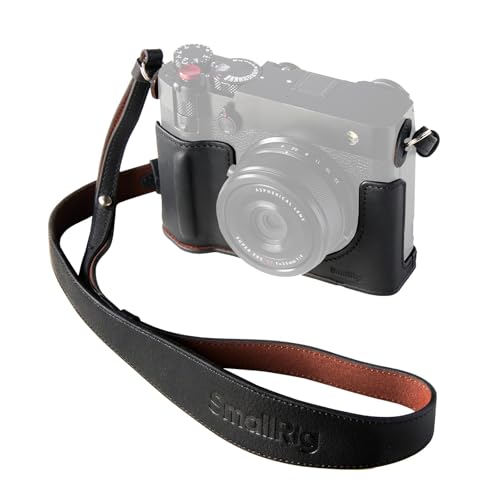 Black Leather Camera Case Kit with Shoulder Strap M4613
