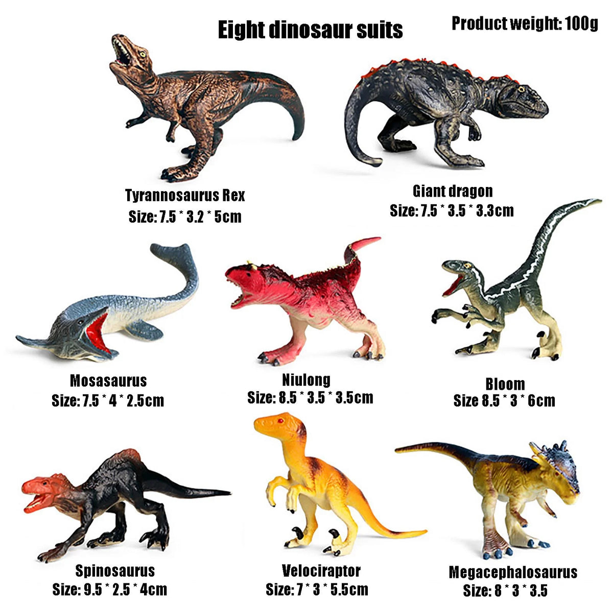 8PCS Simulation Dinosaur Toy Z614083