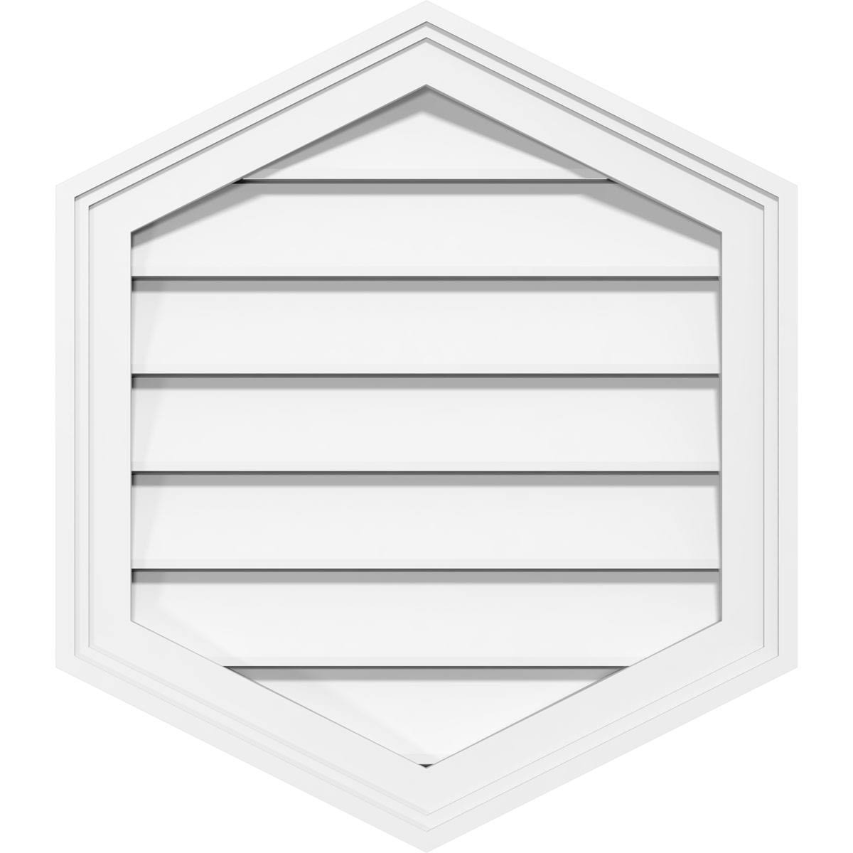 18x22W x 32x22H Vertical Peaked Surface Mount PVC Gable Vent 4/12 Pitch O816620