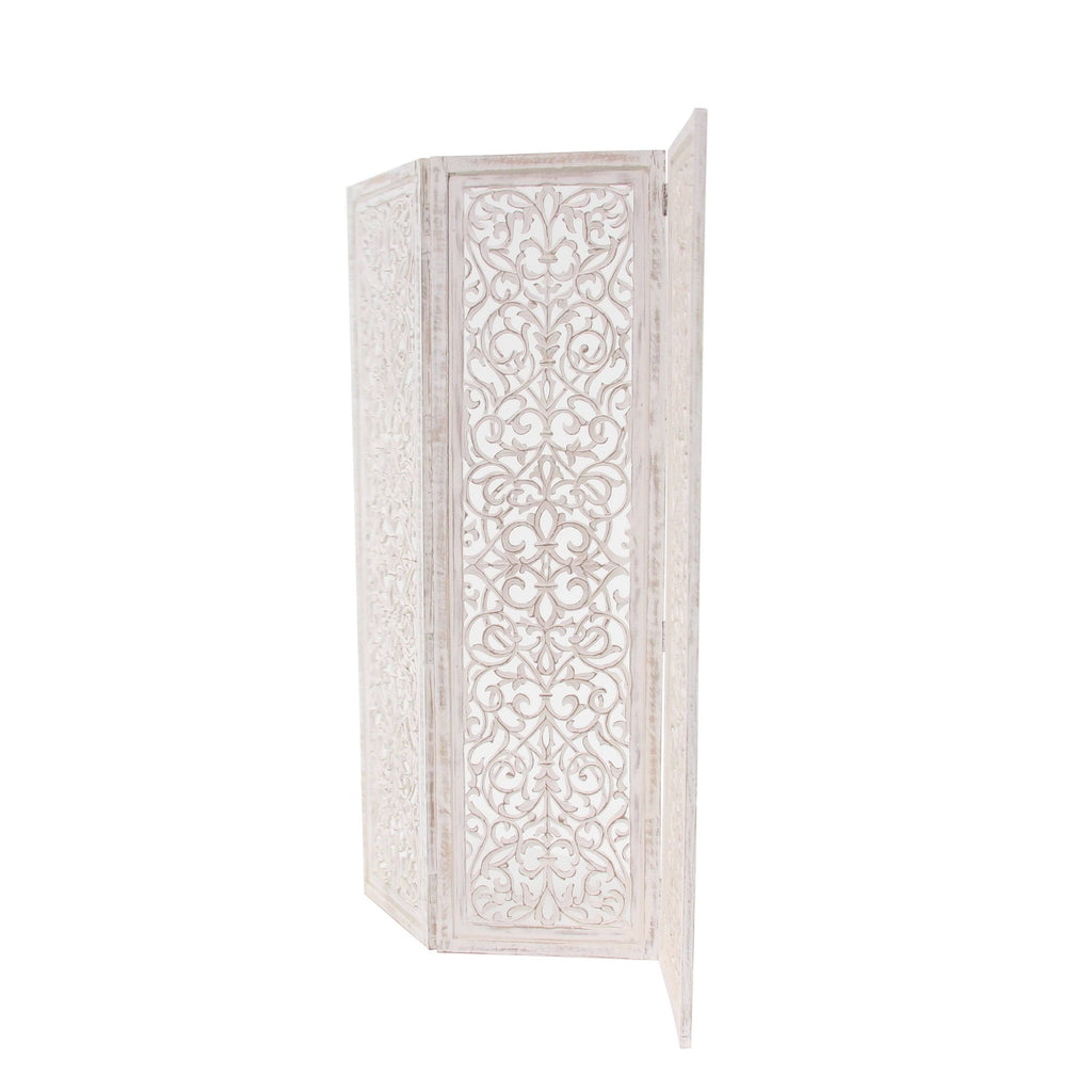 Whitewashed 3 Panel Room Divider A2336