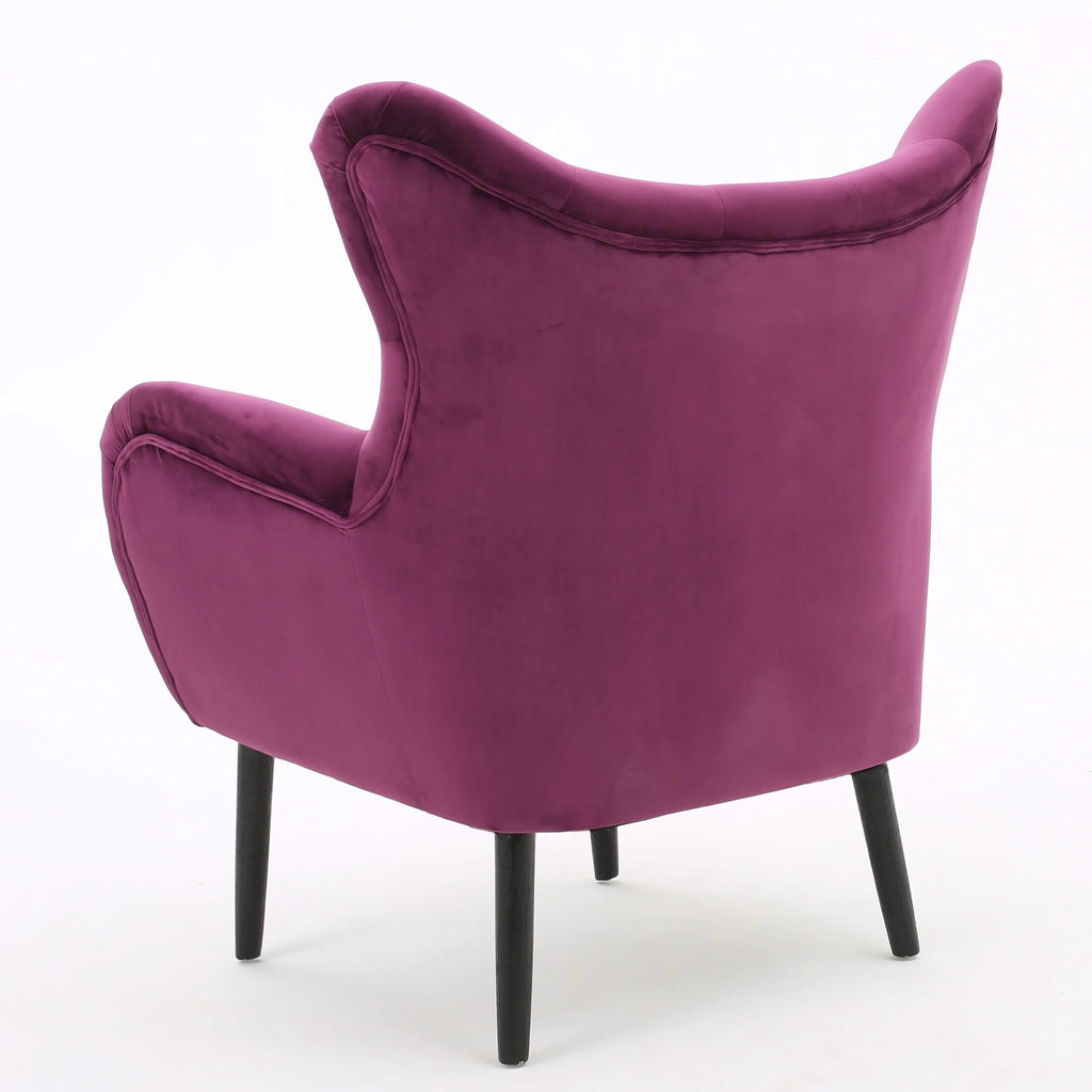 Purple Velvet Wingback Chair I3270
