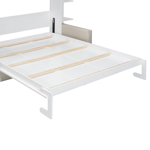 Queen Size Gray Murphy Bed with Sofa Cushion T77363