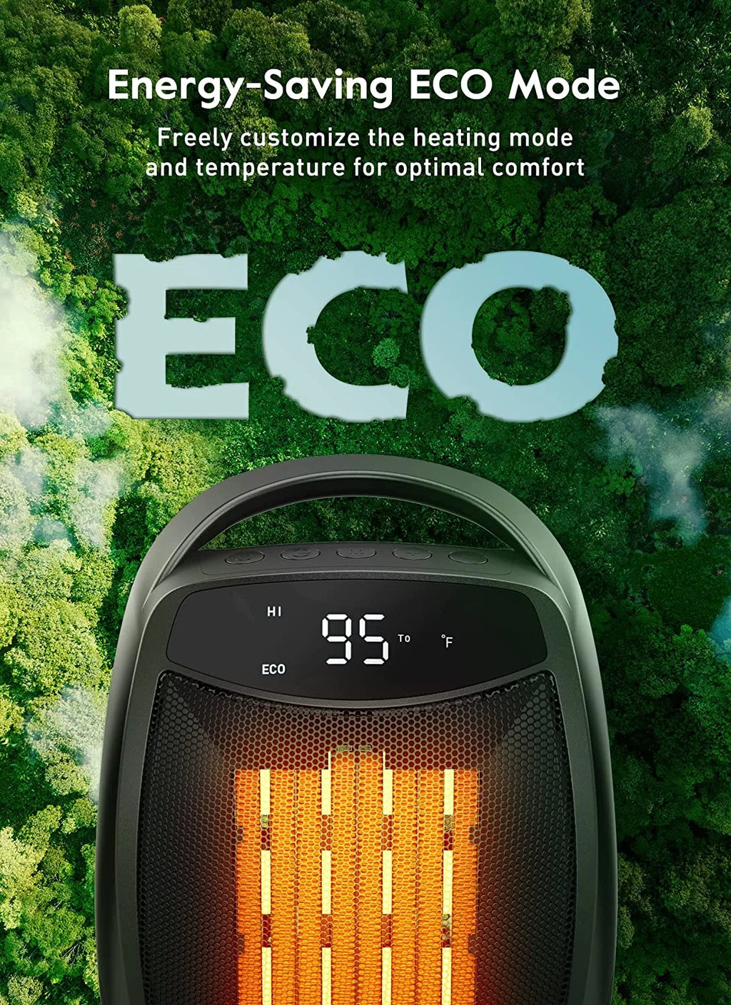 Black 1500W Quiet Electric Heater with Timer G52711