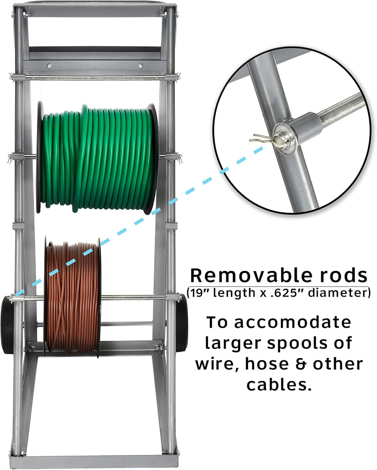 Multi-Spool Cable Caddy Wire Rack Dispenser M907929