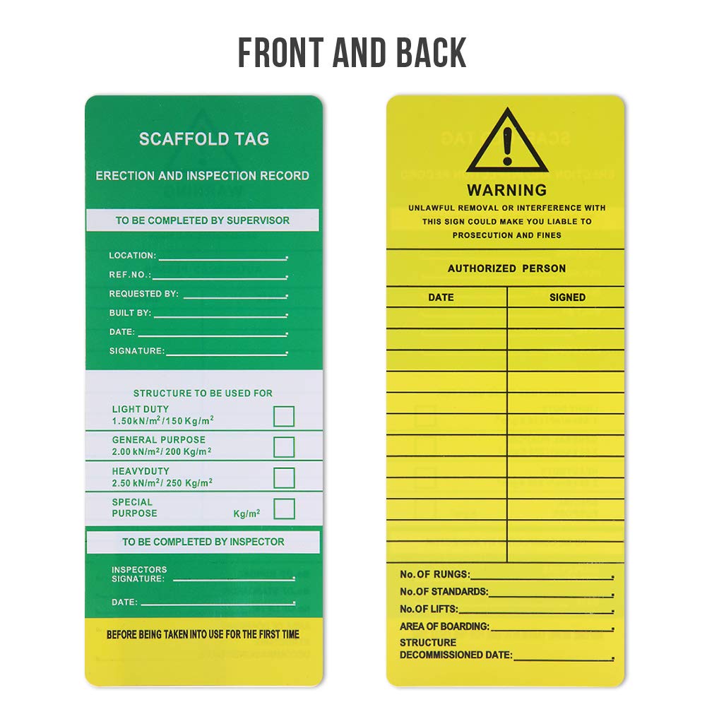 Scaffold Safety Inspection Tags 10 Pcs H239