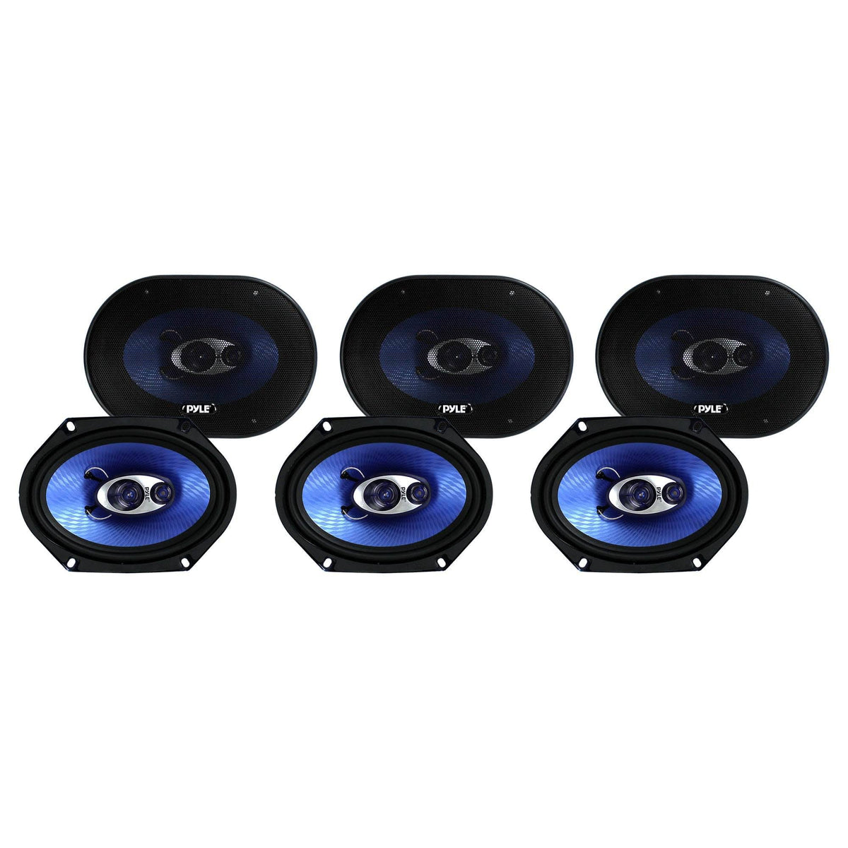6 x 8 360 Watt 3-Way Car Coaxial Speakers F53663
