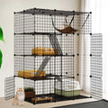 4-Tier Cat Cage Cat Hammock Metal Wire Cat Kennel Cat Playpen I293