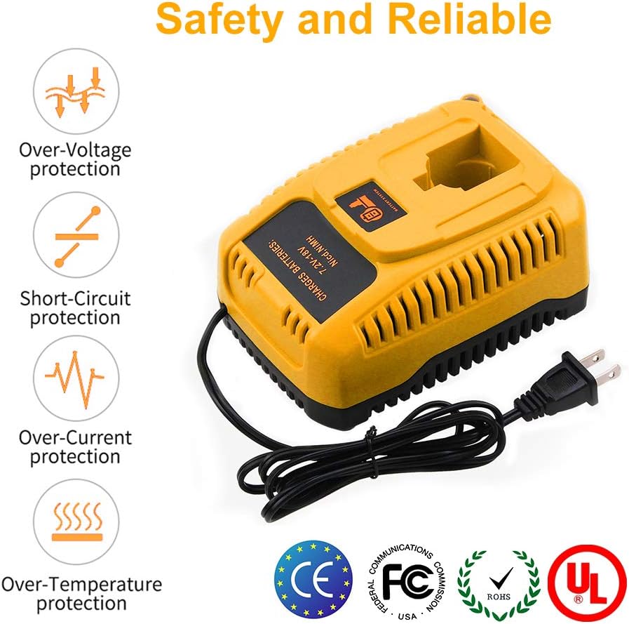 Replacement Charger Compatible with 7.2V-18V NiCad NiMh Battery Pack of 2 F62772