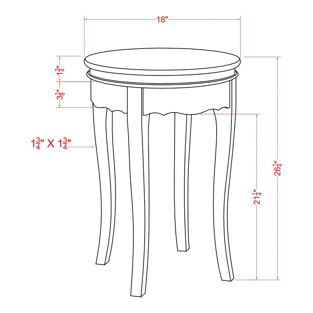White Round End Table C1903