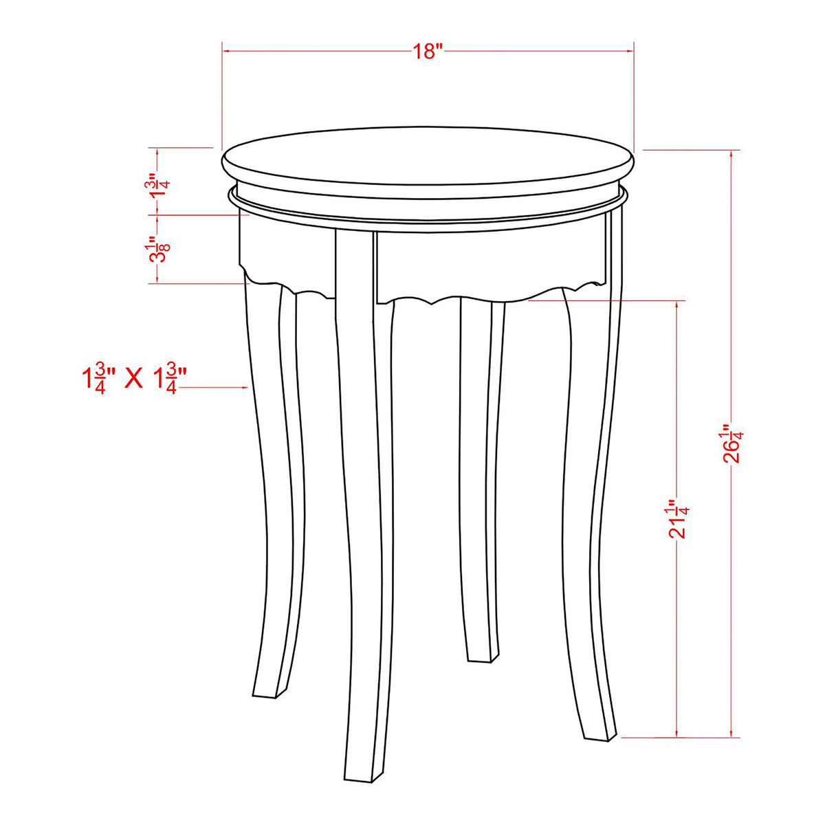 White Round End Table C1903