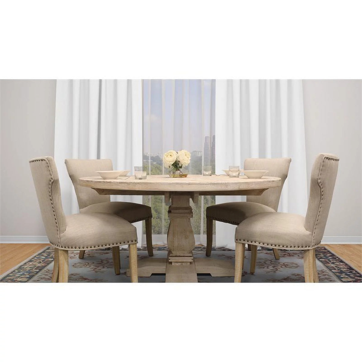 58" Round Solid Mango Wood Dining Table J51836