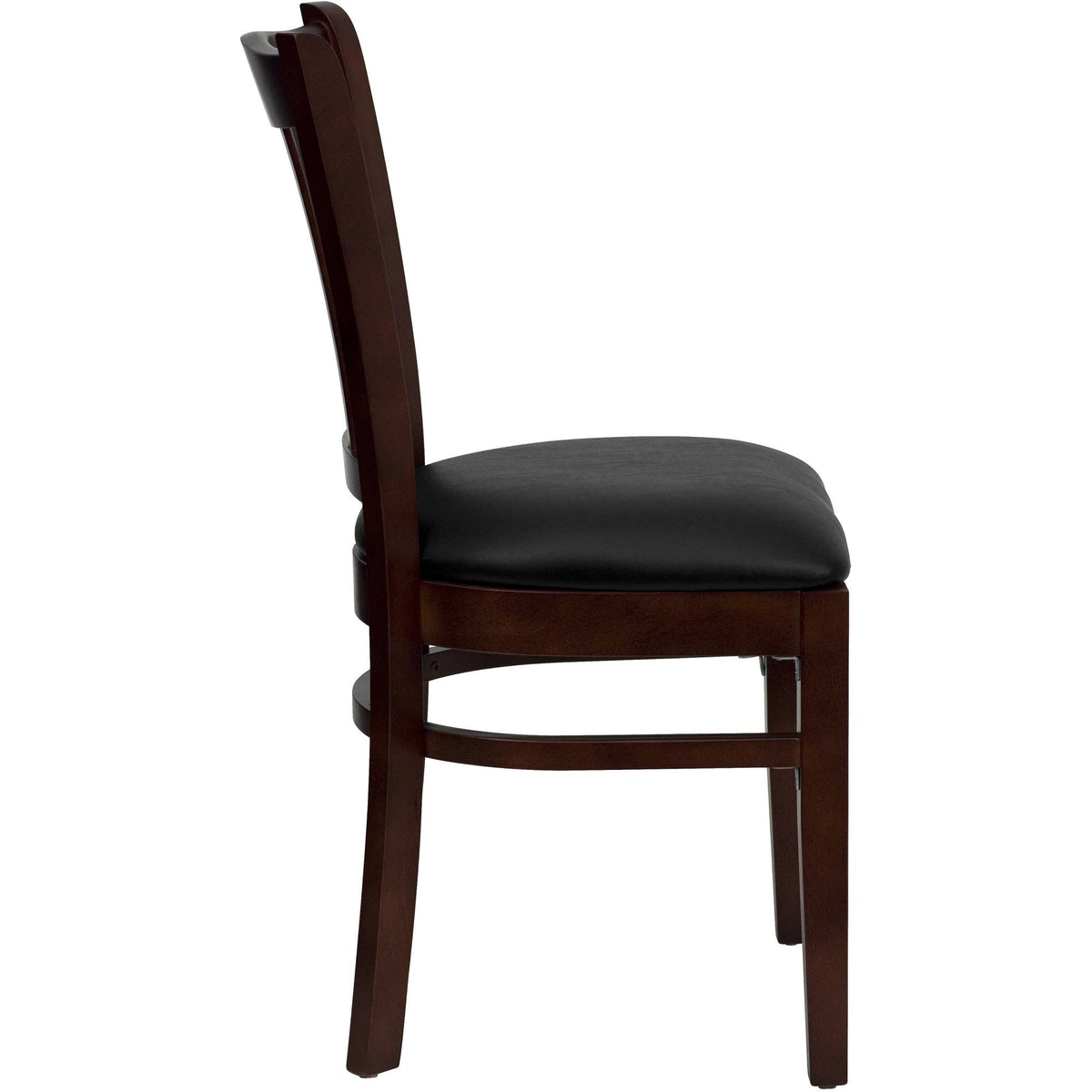 Brown and Black Vertical Slat Back Dining Chair Q173
