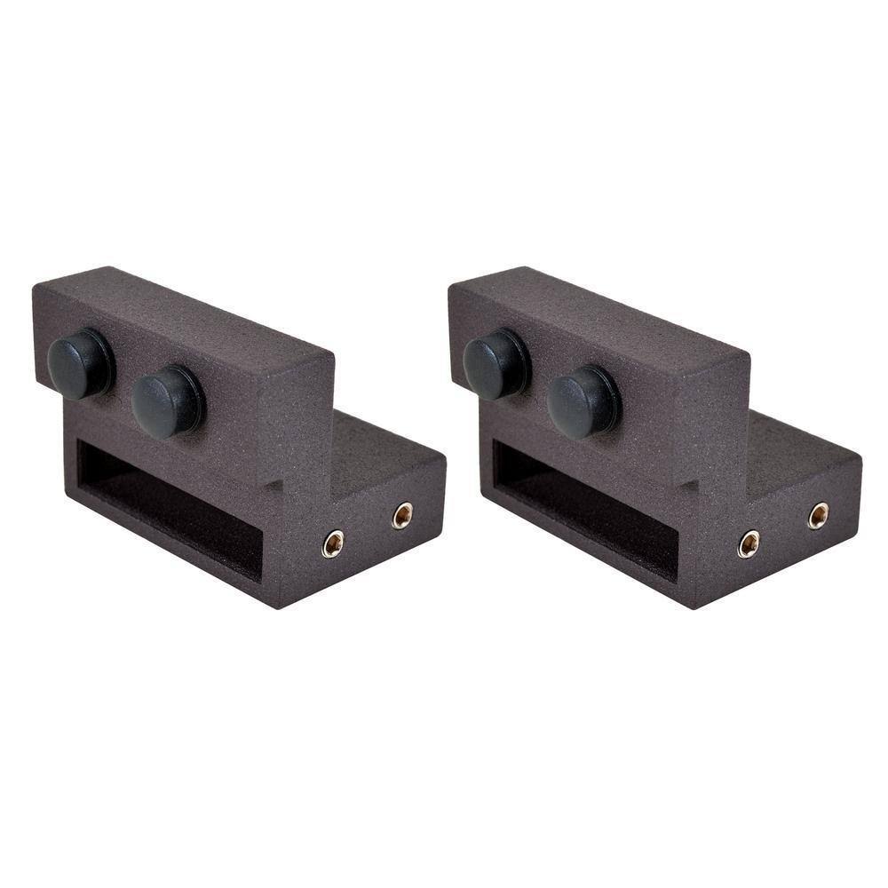 96 in. Antique Bronze Sliding Door Track and Hardware Set P391245