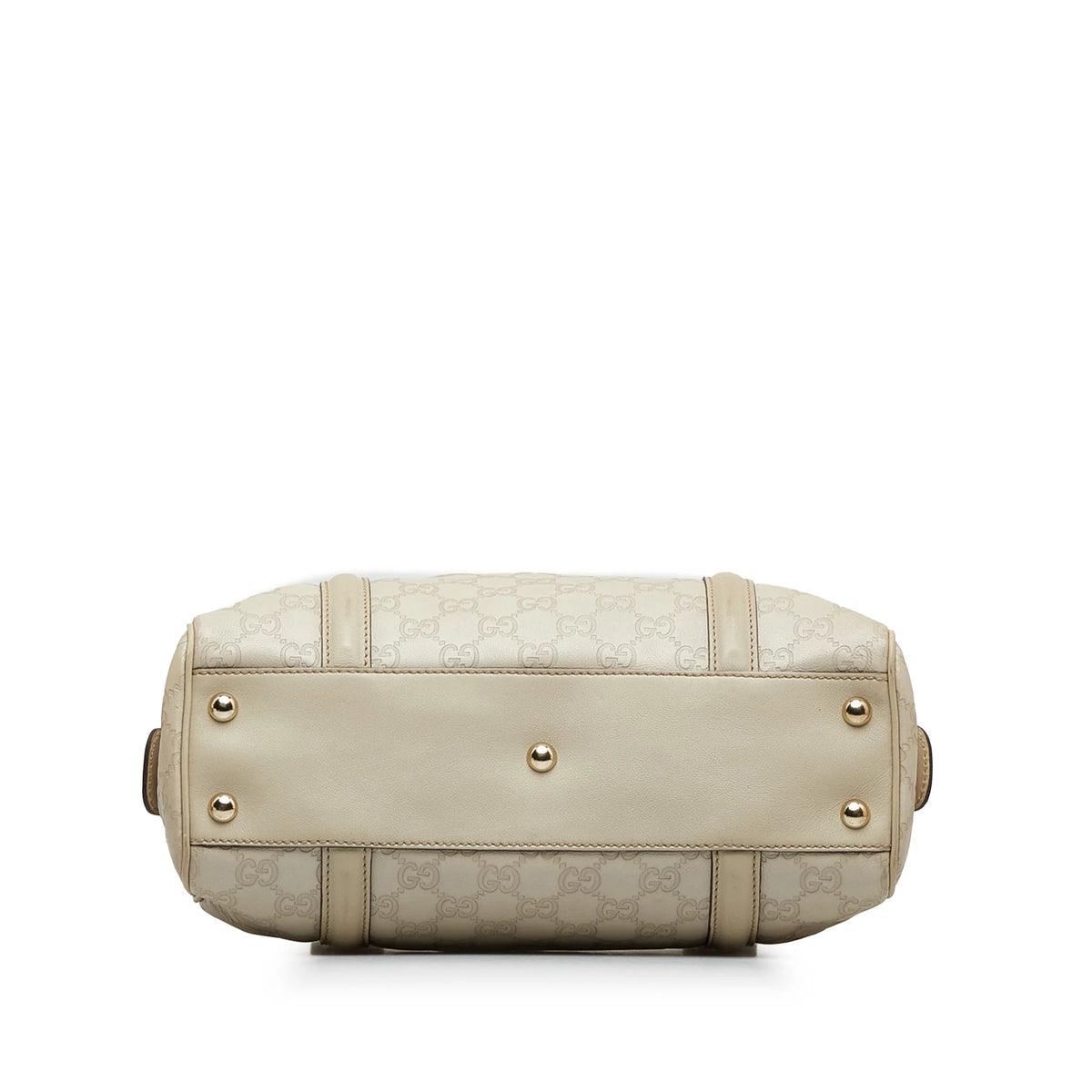 White Calf Leather Boston Bag T50942