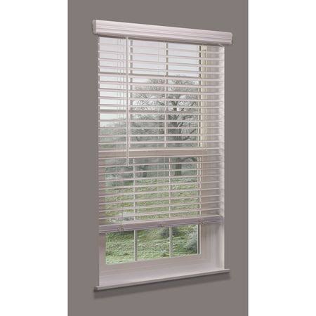 Cordless Faux Wood Blind, White, 29-1/4x22w x 5 N253
