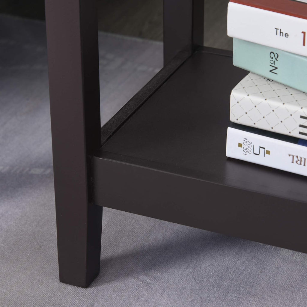 Flip Top Side Table with Storage Cabinet and Bottom Shelf V13312
