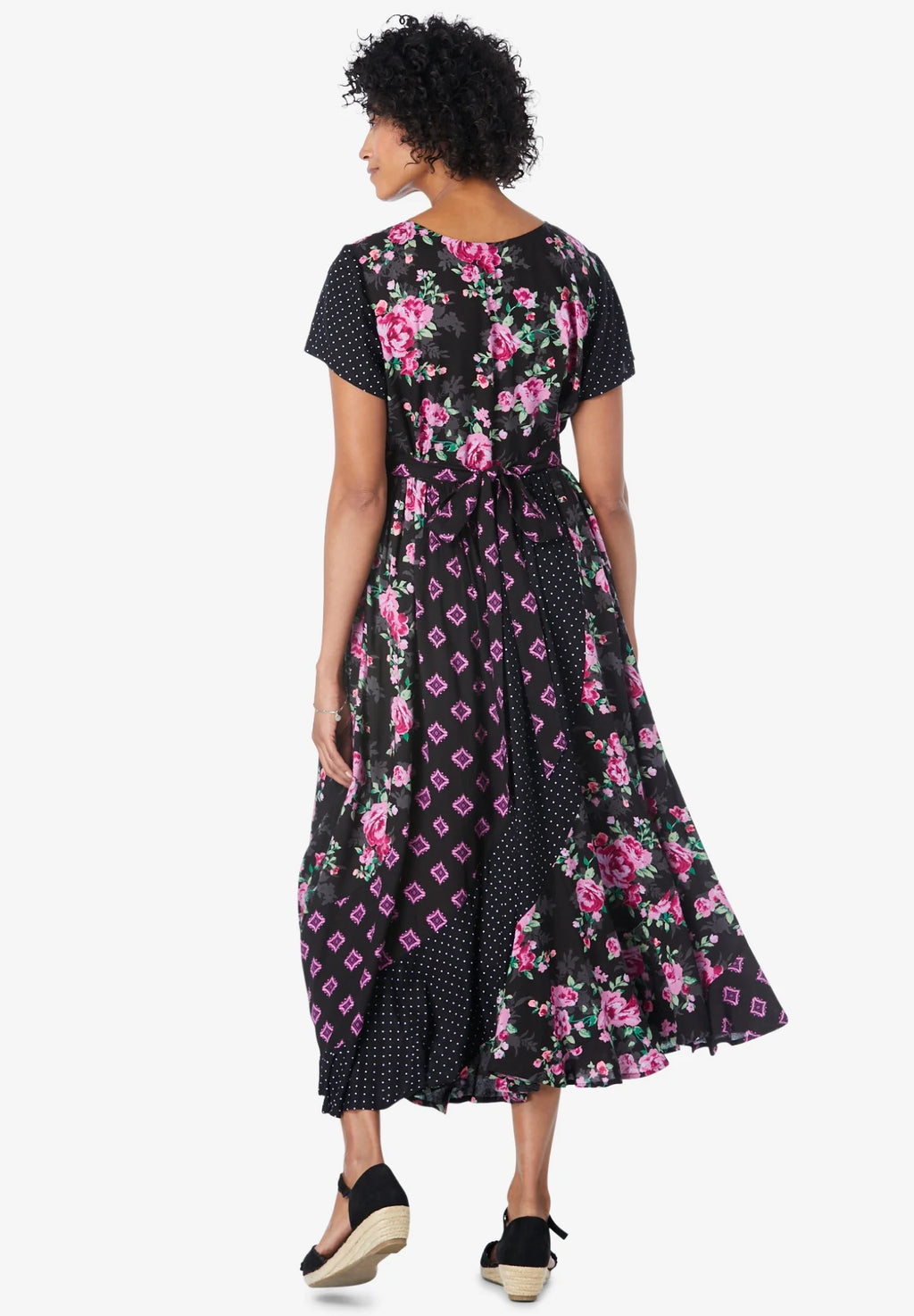 Plus Size Petite Rose Garden Maxi Dress N214416