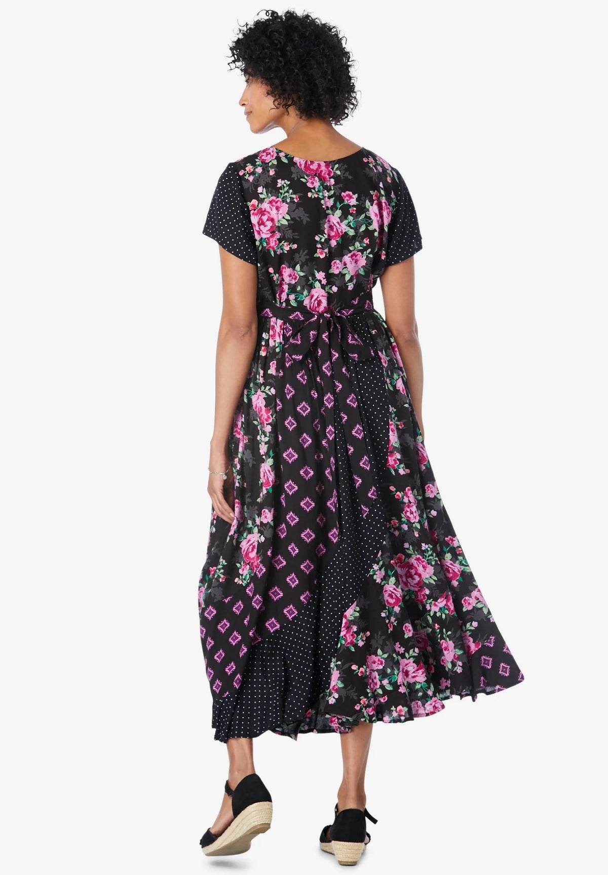 Plus Size Petite Rose Garden Maxi Dress N214416