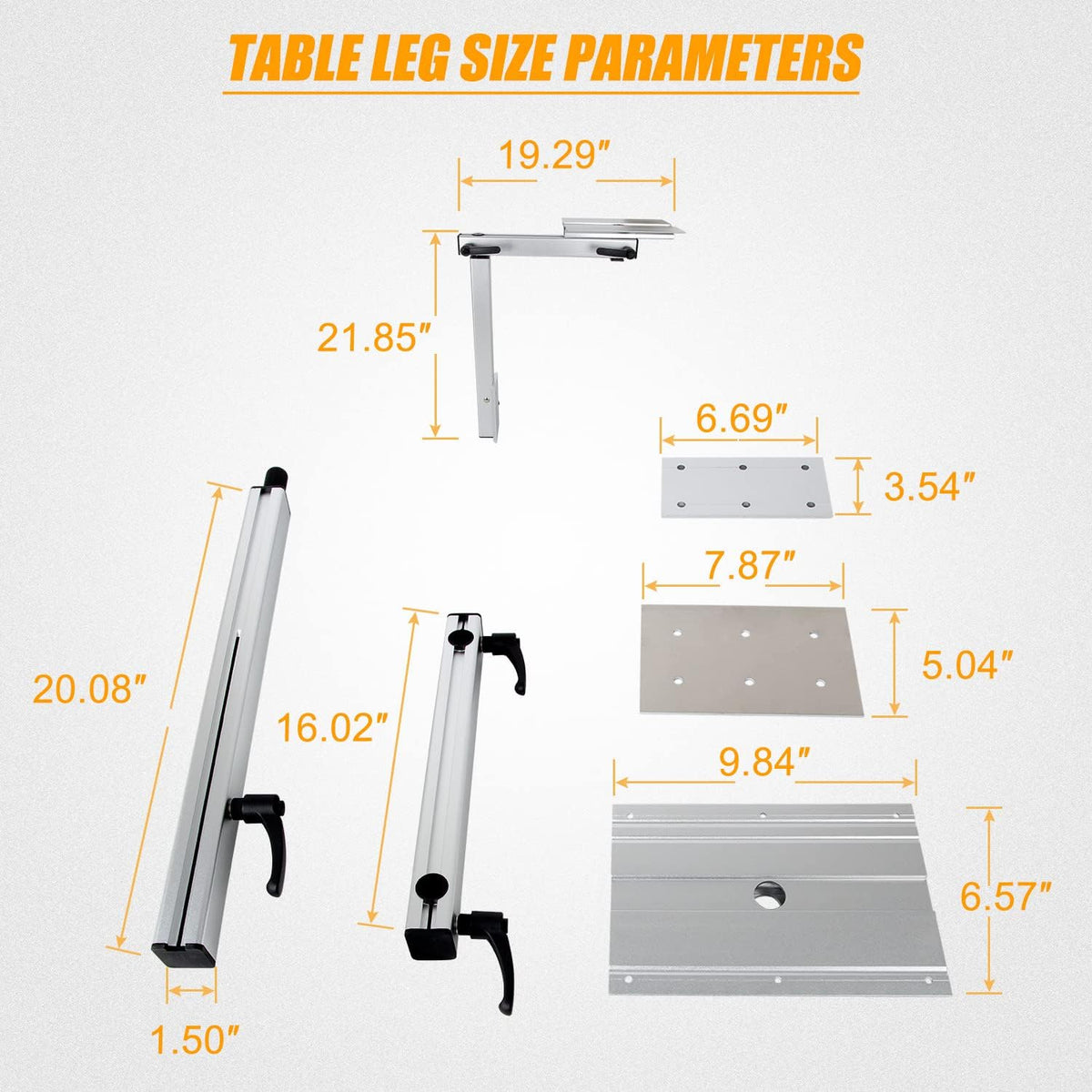 Height Adjust 360 Degree Rotation Removable RV Table Leg Bracket L94893