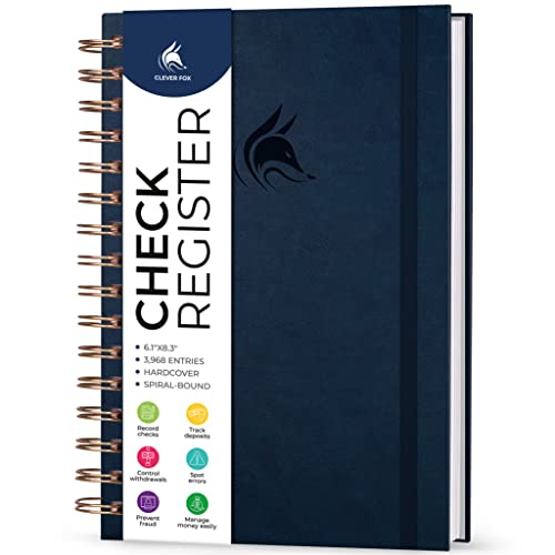 Black Spiral Hardcover Check Register B1184