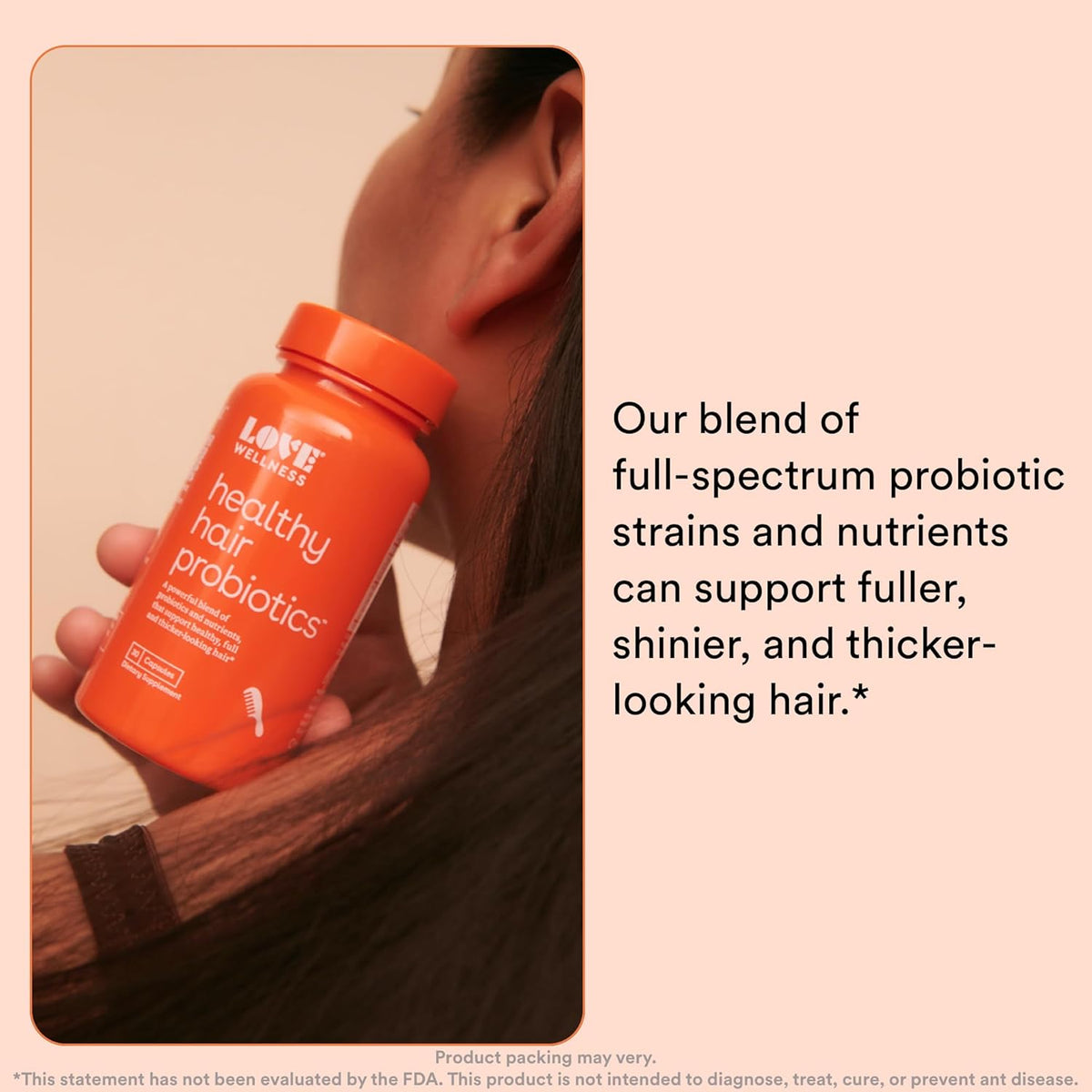 Healthy Hair Probiotics Supplement with Biotin and Vitamin B12 & B6 30 Capsules B776635