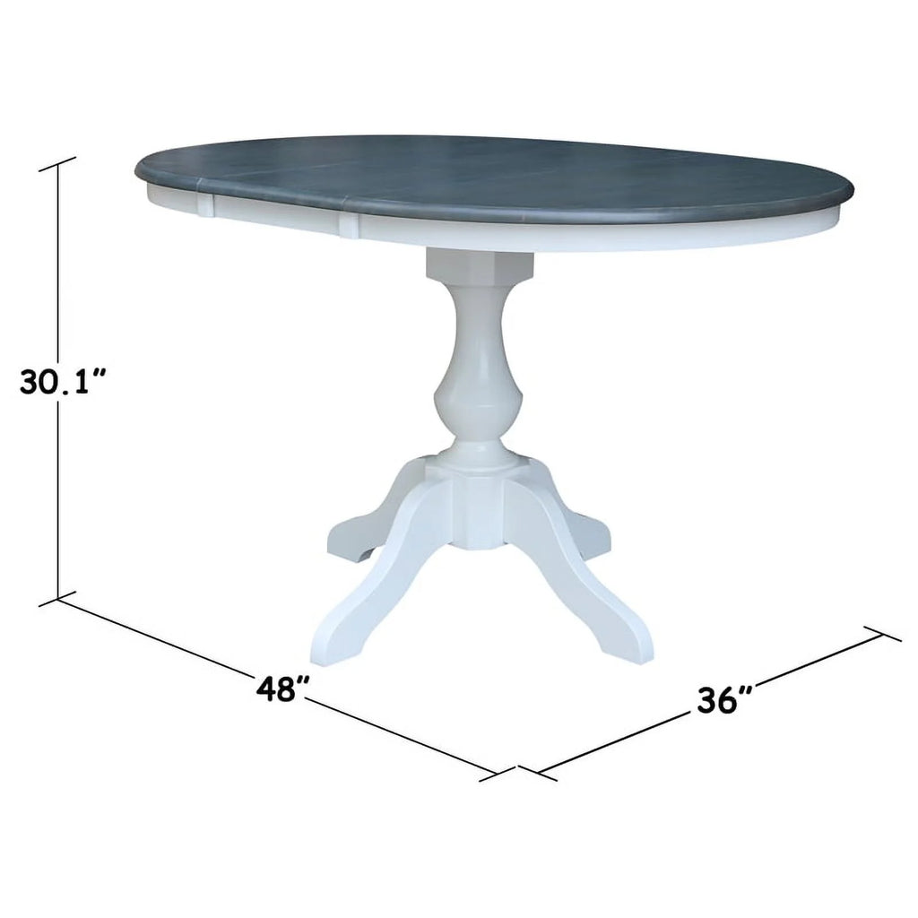 Round Wood Extension Dining Table with 4 Chairs A4284