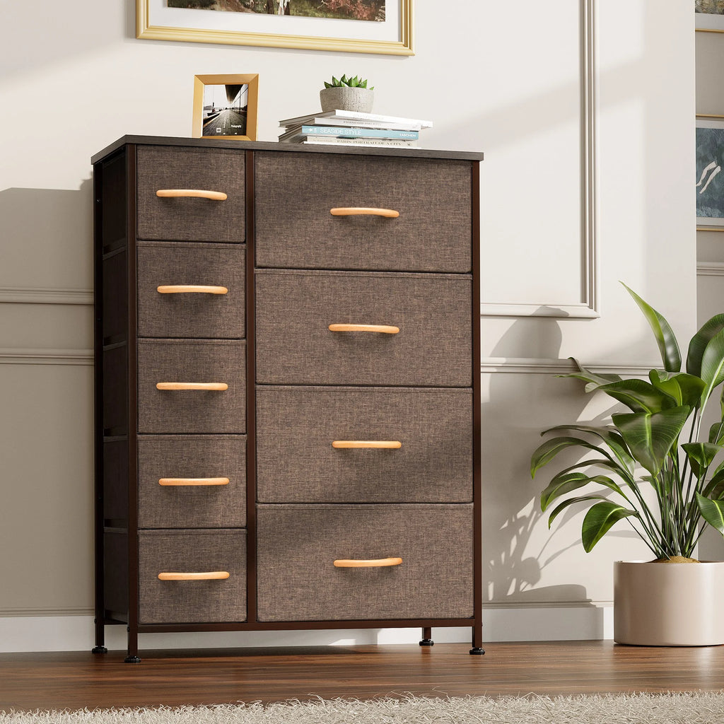 9 Drawer Brown Dresser P2128