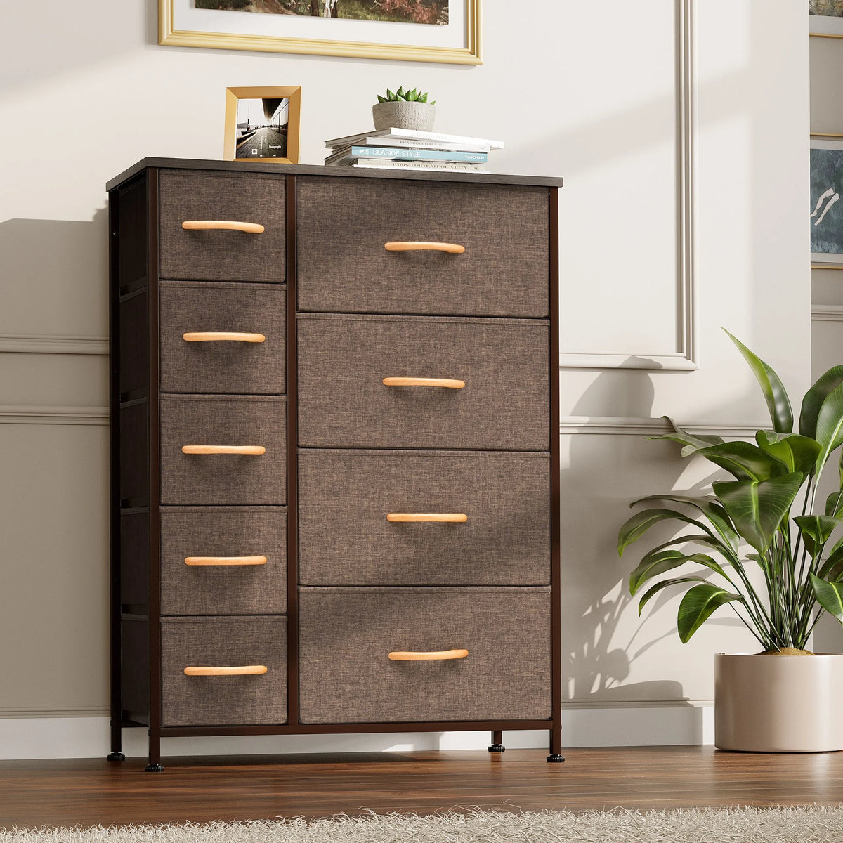 9 Drawer Brown Dresser P2128