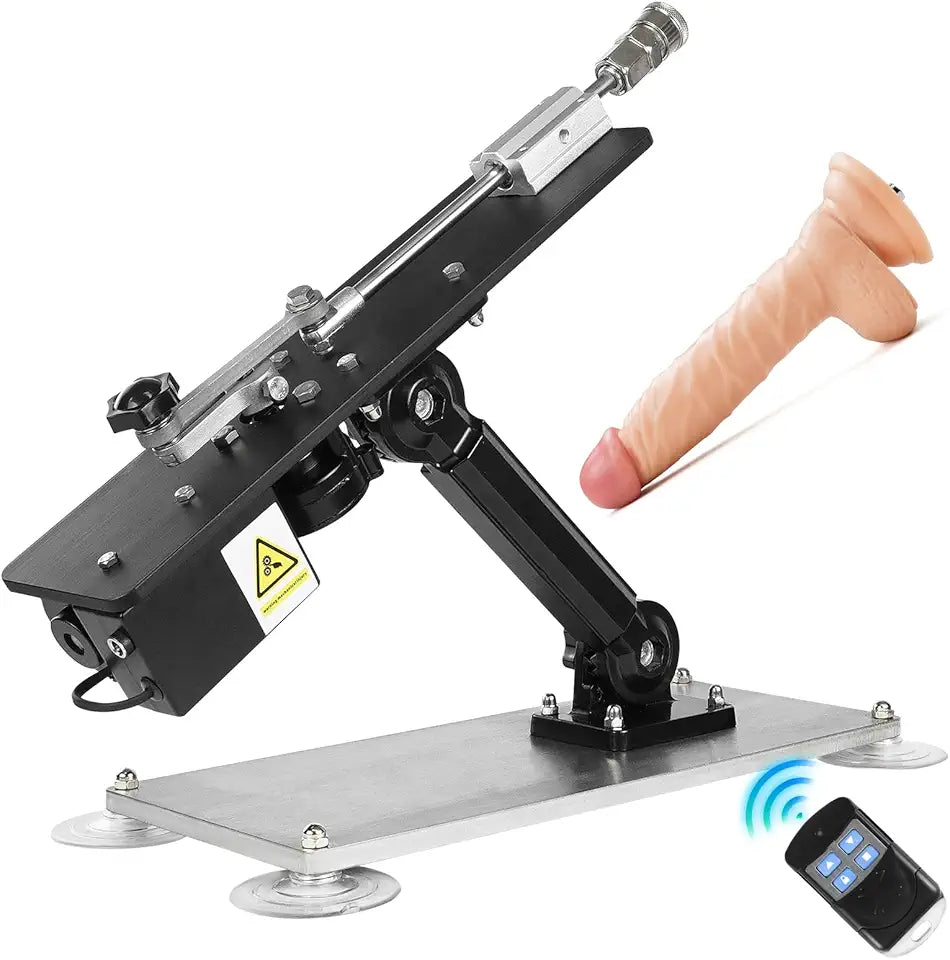 Metal Thrusting Sex Machine with 8.26 Inch Dildo Attachments Q4919
