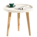 Round White Tray Side Table L593