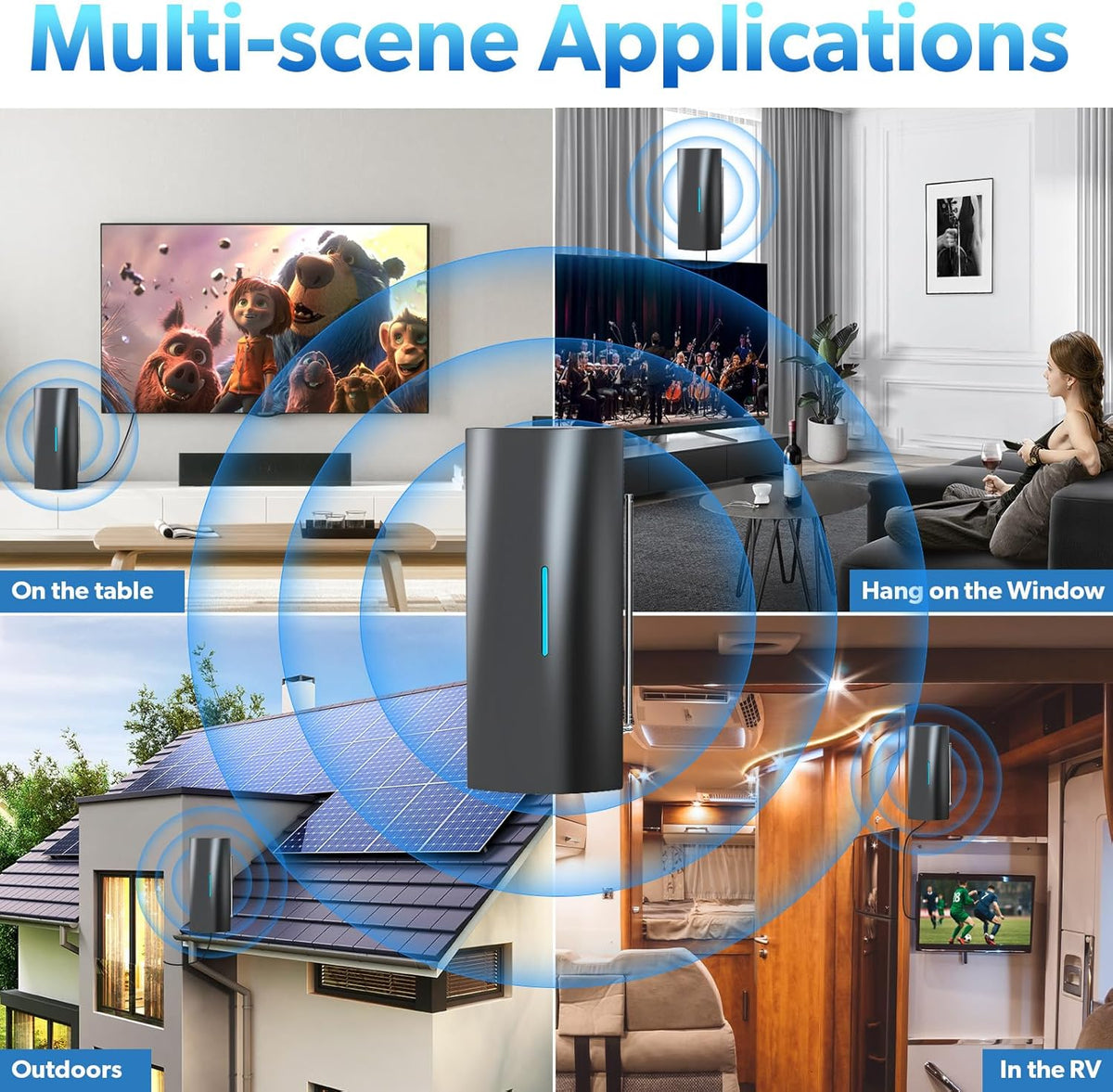 Antenna for Smart TV with Adjustable Amplifier and 36ft Coax Cable A2156
