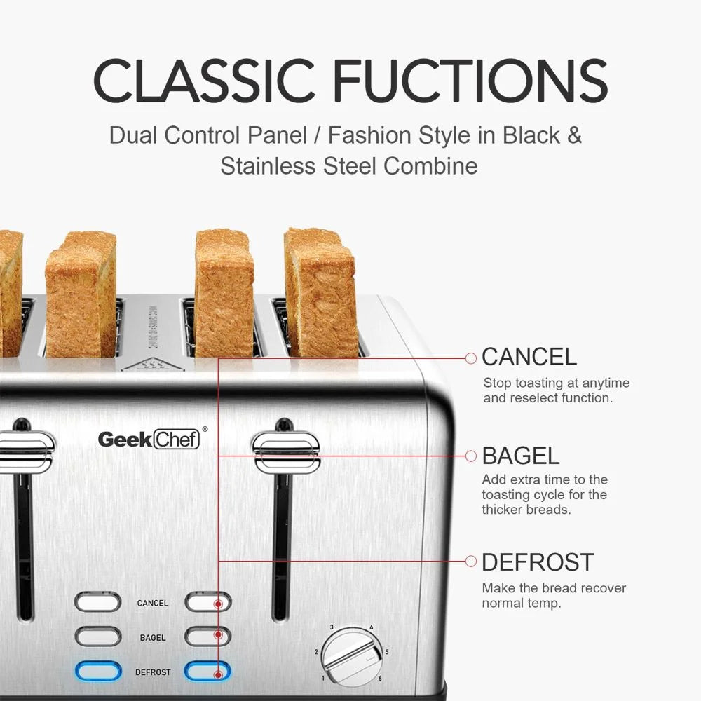 4 Slice Stainless Steel Toaster D822631