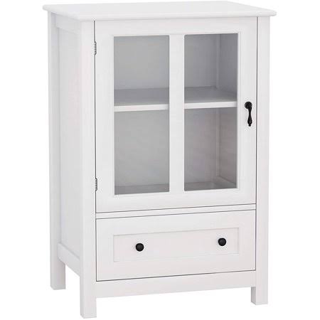 Buffet Storage Cabinet with Glass Panel Doors and Adjustable Shelf B8142