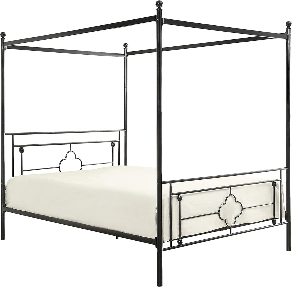 Queen Black Metal Canopy Bed L971
