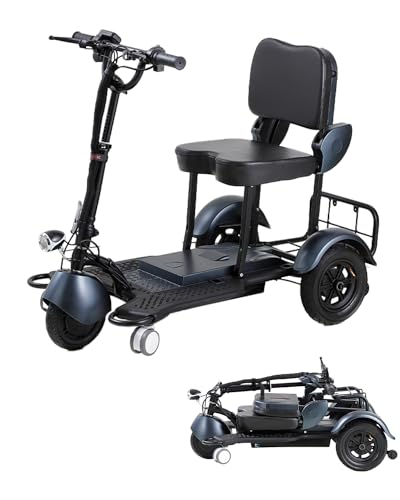 Black 3 Wheel Lightweight Folding Mobility Scooter X96859