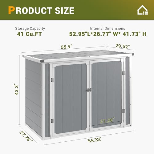 Resin Outdoor Storage Shed 41 Cu.Ft F8143