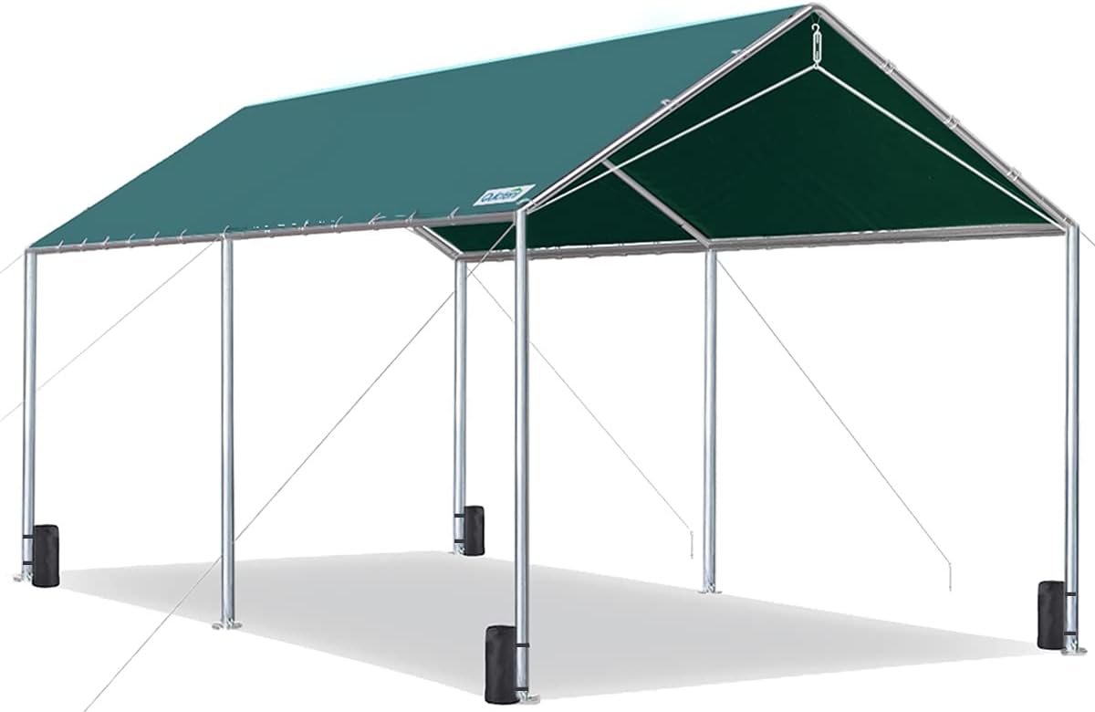 10X20ft Heavy Duty Carport Car Canopy Party Tent with 3 Reinforced Steel Cables W72312