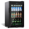 Black 96 Cans Beverage Refrigerator with Glass Door Q499